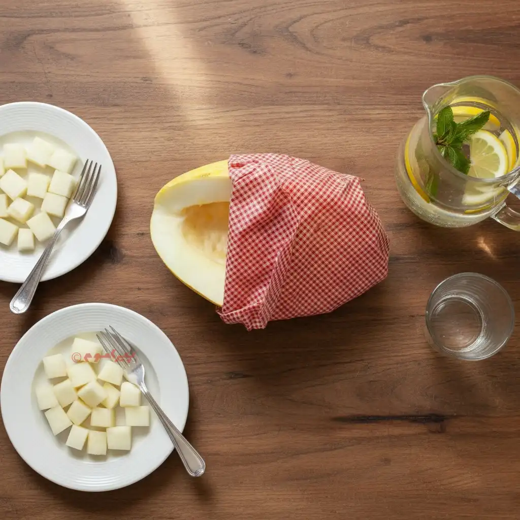 خربزه قاچ خورده در لفاف پیراموم